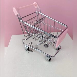 Light Pink Mini Shopping Cart Display Decor New in Box
